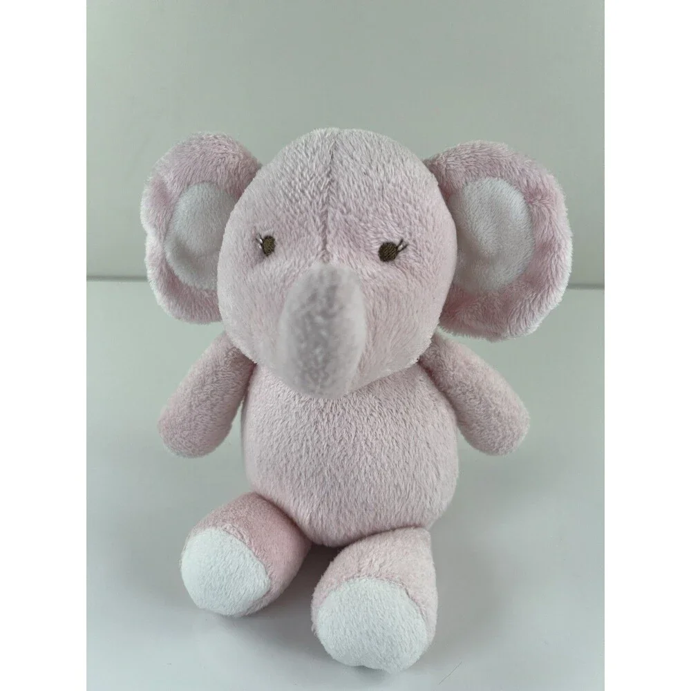 Carters Plush Baby PINK ELEPHANT Just One You Stuffed Animal Toy Lovey Sewn Eyes